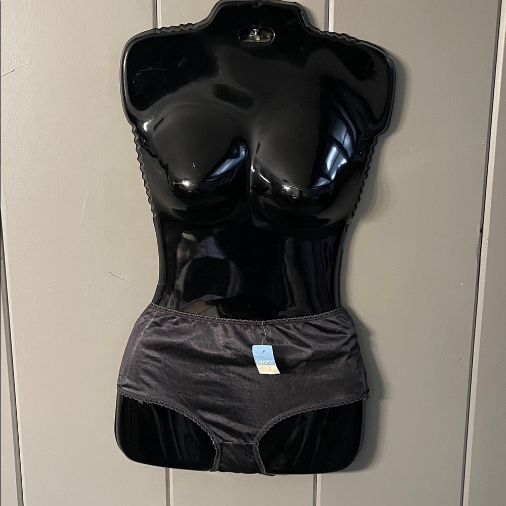 NWT Vintage Vibe Sissy Brief Granny Panty Gray Shiny Fetish Women Medium Panties